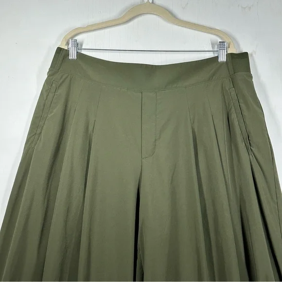 Athleta Brooklyn Heights High Rise Wide Leg Pants Women's 20 Olive Army Green - Picture 3 of 9